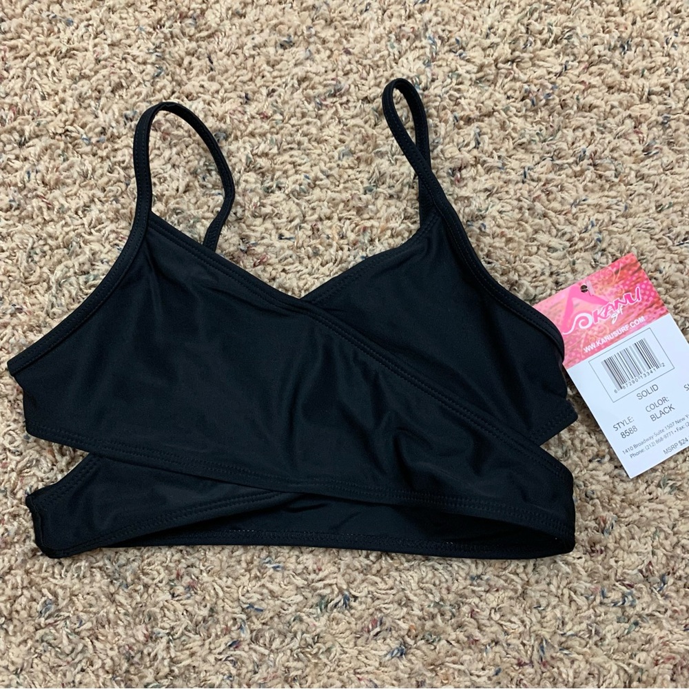 NEW Kanu Swim Black Cut Out Bikini Top